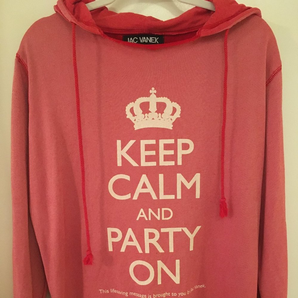 Jac Vanek Pink "Keep Calm and Party On" Hoodie
